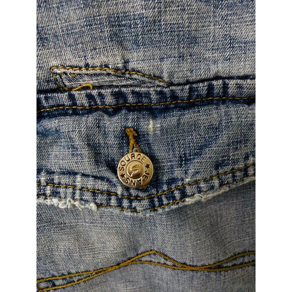 Source Jean's Men's Denim Shorts Blue Retro Loose mixed wash Size 36 X 14 - Picture 6 of 11